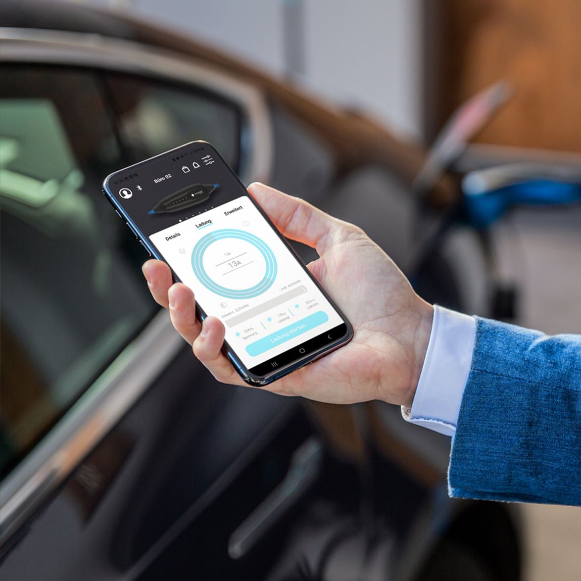 Prikaz statistike polnjenja na zaslonu mobilne aplikacije POWER2Go.